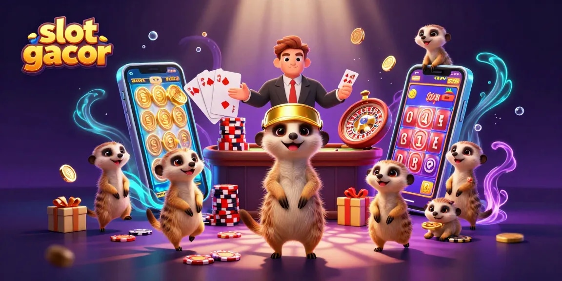 Slot gacor menciptakan keseruan dengan karakter meerkat beraksi di kasino.