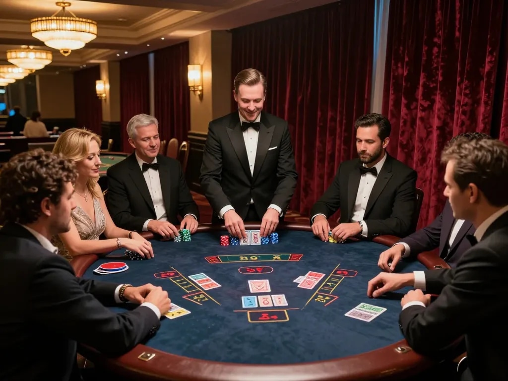 Experience competitive play at KUWIN with a high-stakes blackjack game, showcasing strategy and excitement.