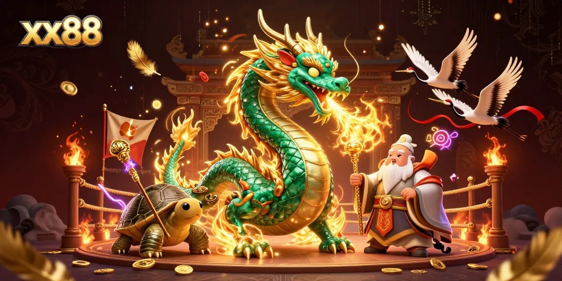 Experience thrilling gameplay with xx88 featuring a jade dragon and lucky symbols.
