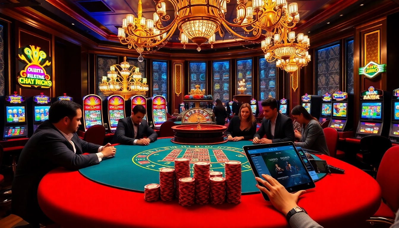 Experience high-stakes gambling excitement at OKKING.COM with luxurious tables and vibrant action.