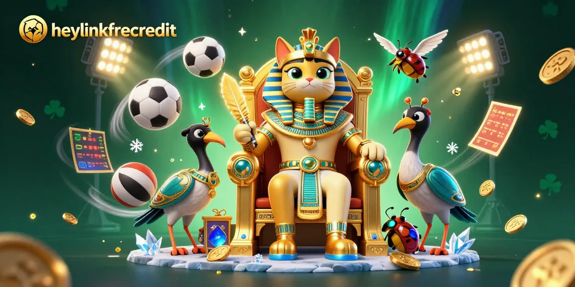 Engage with heylinkfreecredit through a vibrant 3D casino scene showcasing dynamic sports elements and unique characters.