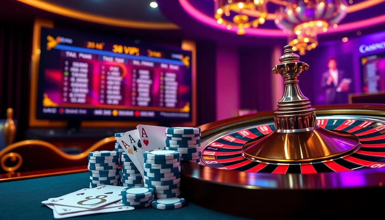 The thrilling S8 VIP casino experience with vibrant cards, roulette wheel, and elegant poker chips.