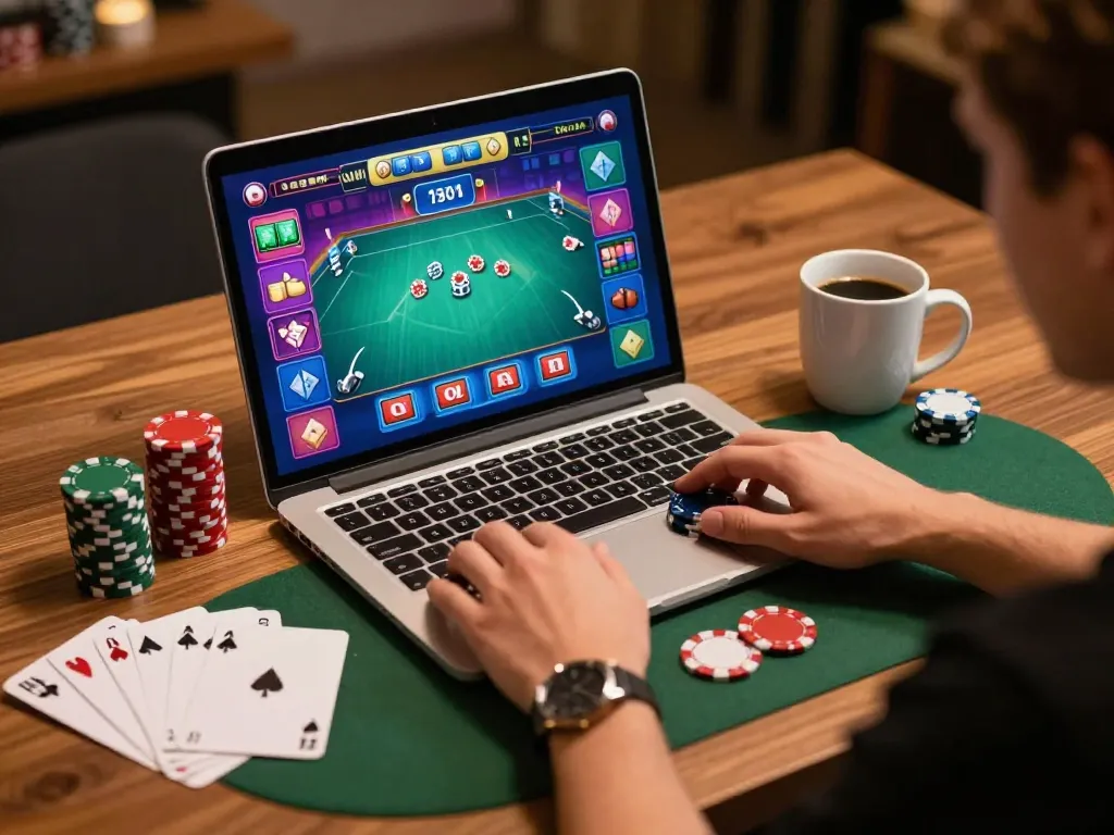 Engage in strategic poker games on go8's online platform from the comfort of your home.