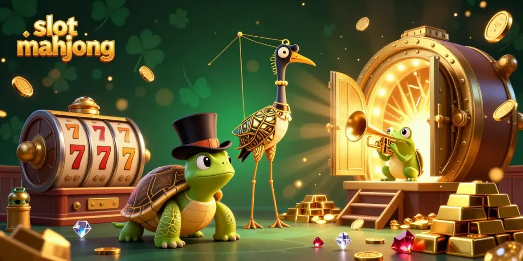 Experience thrilling slot mahjong gameplay with dynamic characters and vibrant casino elements.