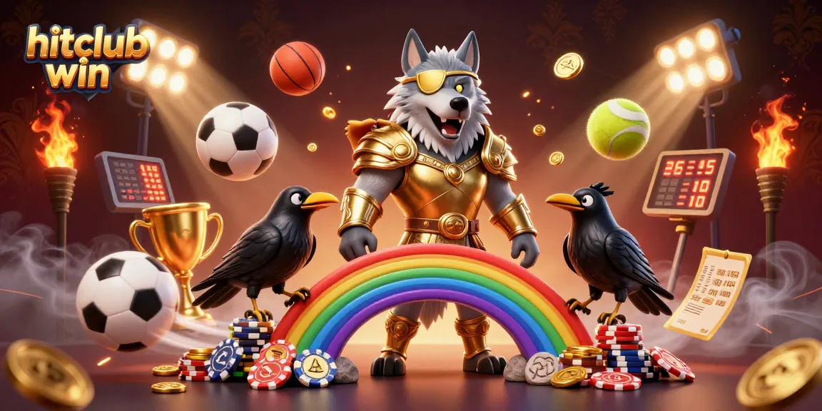 Join the excitement of hitclub win with an engaging 3D Norse-themed casino scene full of vibrant game elements.