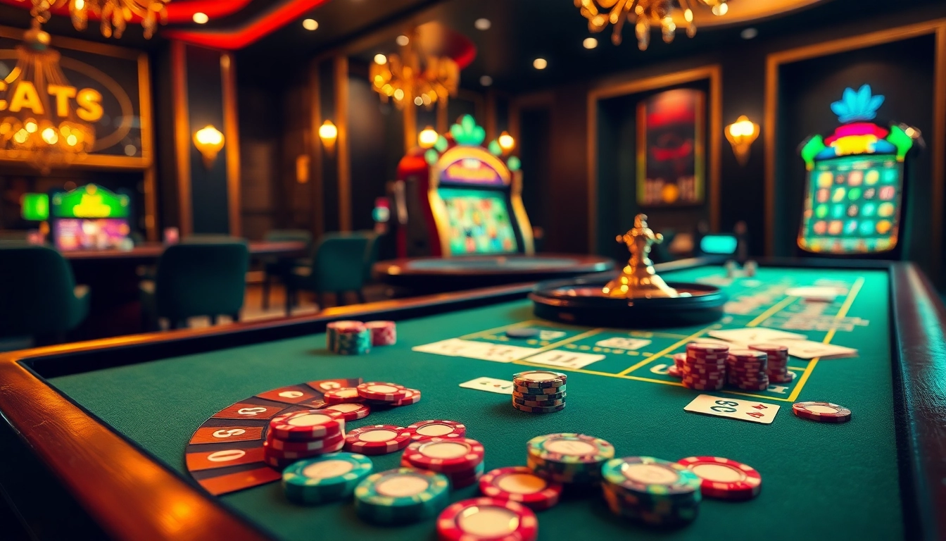 Experience the thrill of betting at 789win with vibrant poker chips and casino tables.