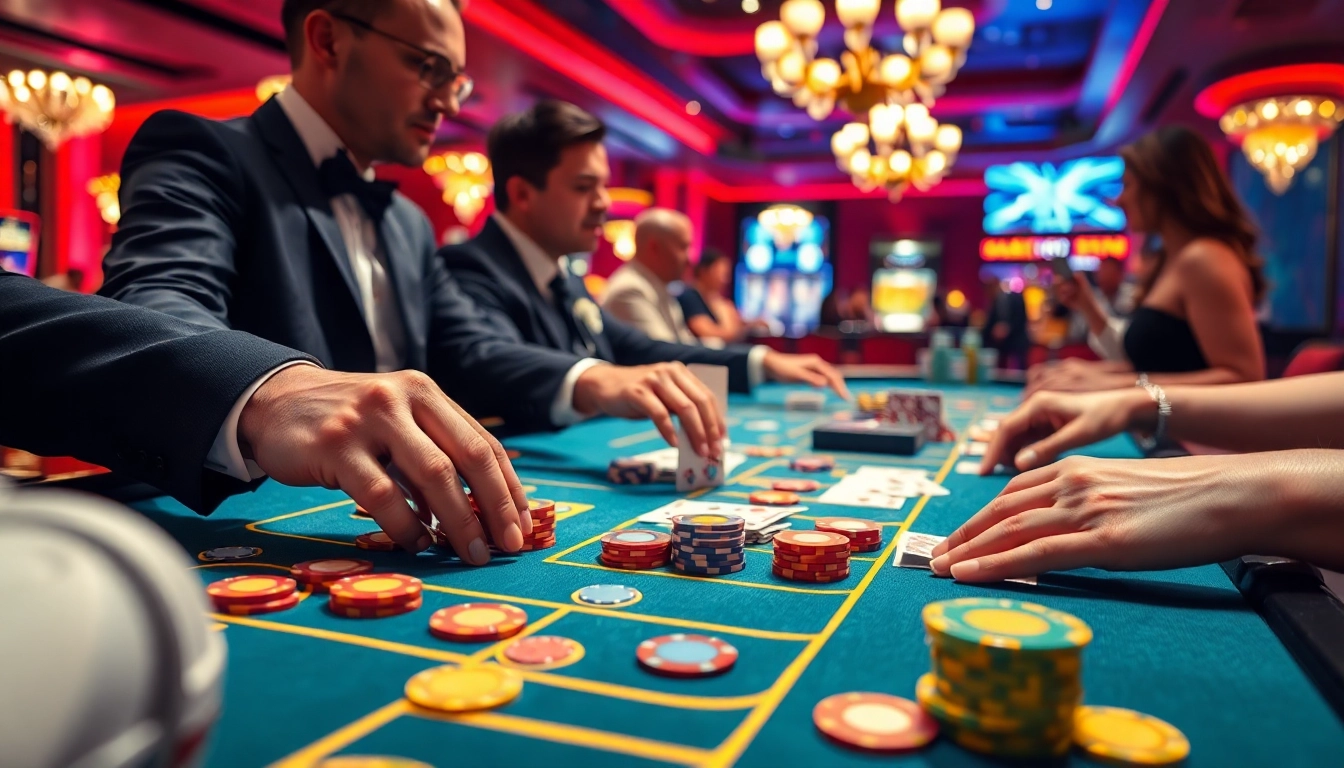 Engaging gameplay at Nova88 casino featuring vibrant chips and attentive players.