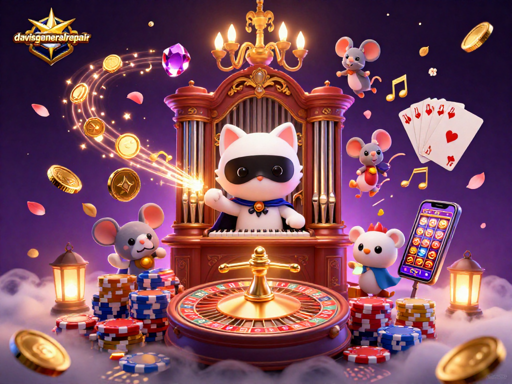 Experience exciting games with davisgeneralrepair in this vibrant casino-themed scene.