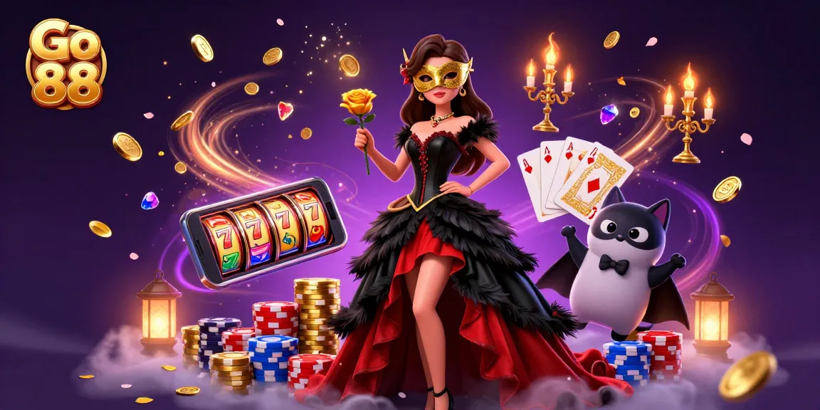 Spin the reels at Go 88 with a stunning fantasy scene filled with casino excitement.