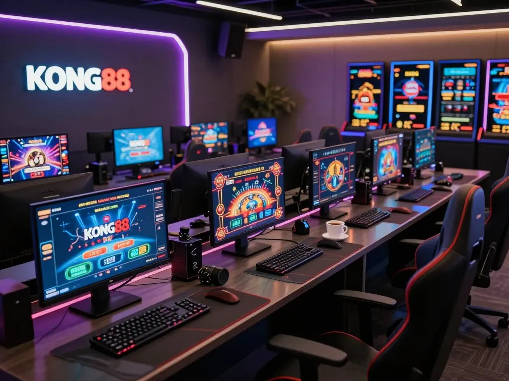 KONG88 online gaming setup showcases innovative games, strategic gameplay, and a vibrant atmosphere.