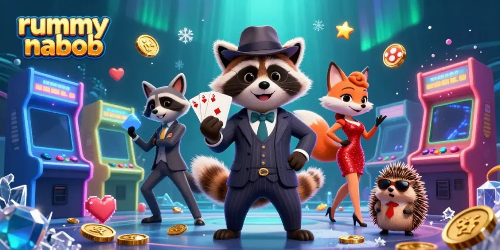 Rummy Nabob menawarkan pengalaman bermain rummy yang menarik dengan elemen animasi vibrant.
