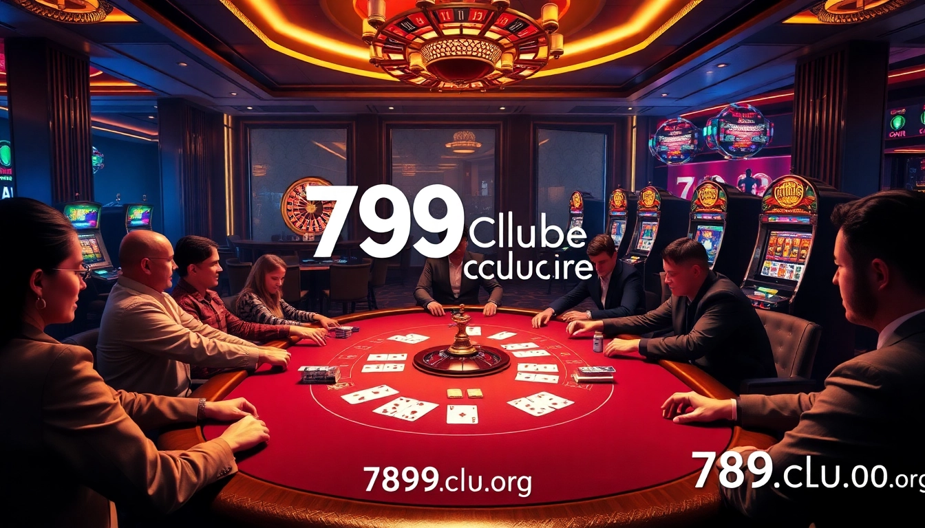 Experience thrill at 789club 789club88.org with players engaging in an exciting poker game in a luxurious casino.