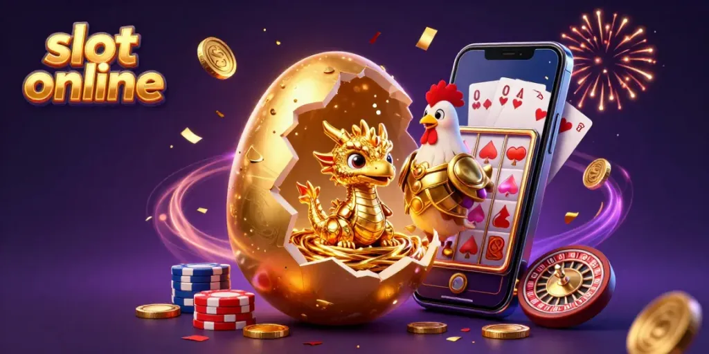 Experience the thrill of slot online with golden dragon and vibrant casino elements.