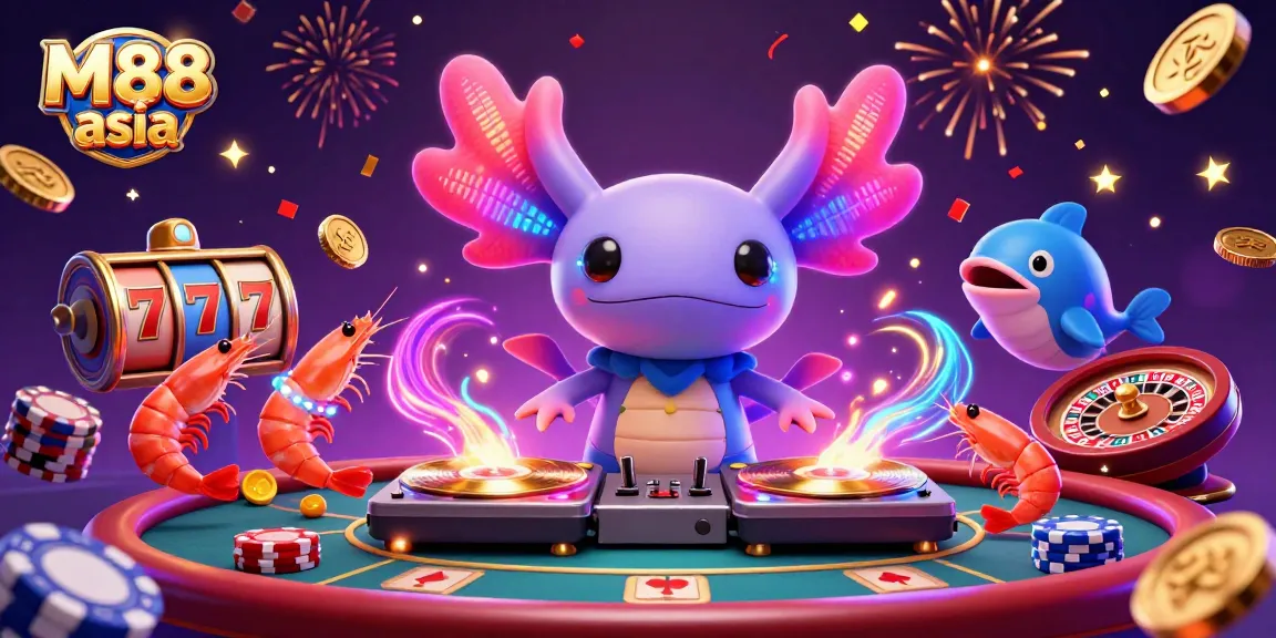 Engage with M88 asia through vibrant casino scenes showcasing poker and slots.
