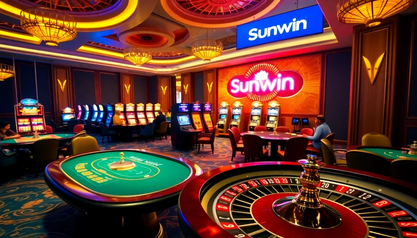 Experience the thrill of betting at Sunwin Casino with vibrant tables and exciting games.