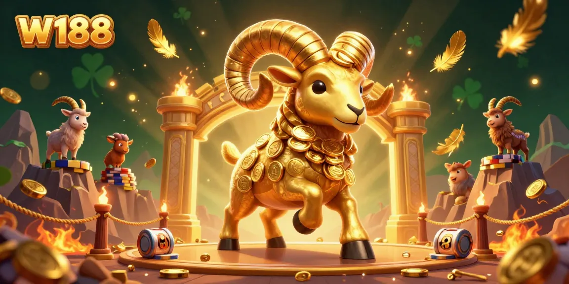 Experience thrilling gameplay with W188's vibrant casino scene filled with golden rewards and dynamic action.