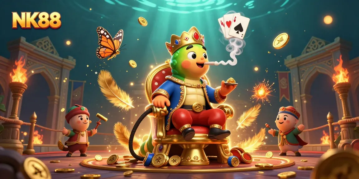 Experience thrilling betting with NK88's vibrant casino artwork featuring unique characters and designs.