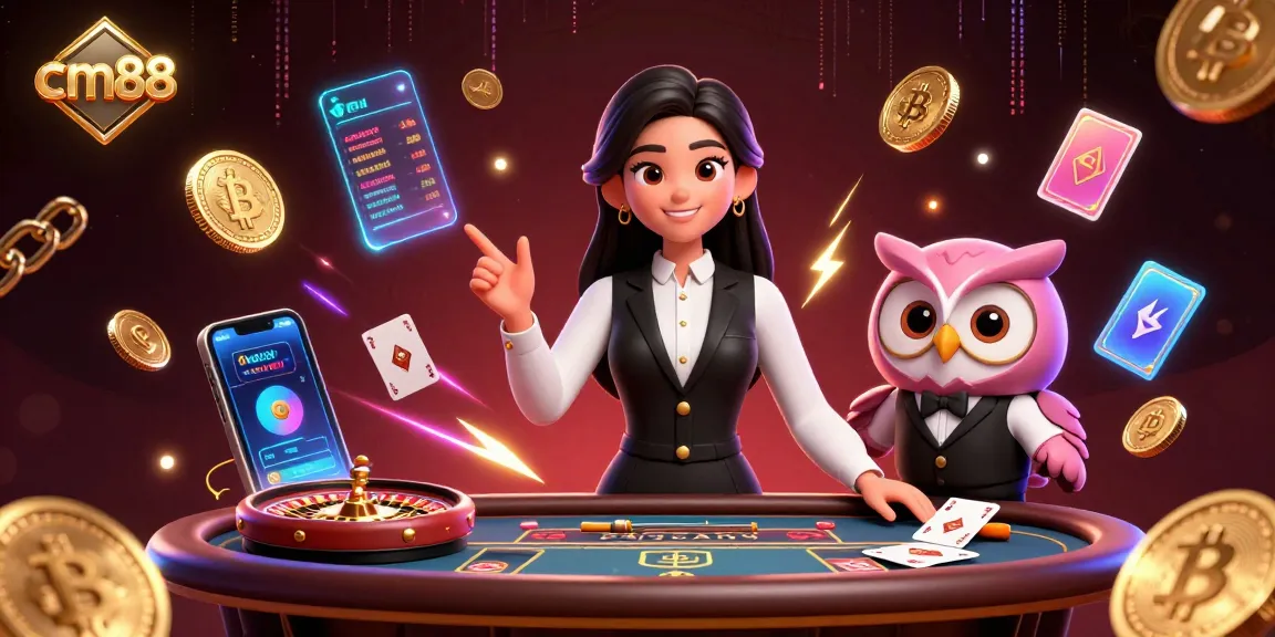 Experience thrilling baccarat at cm88 with a charming dealer and exciting game elements.
