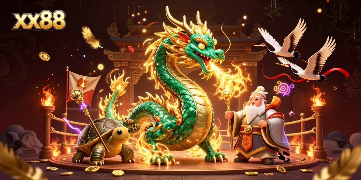 Experience thrilling gameplay with xx88 featuring a jade dragon and lucky symbols.
