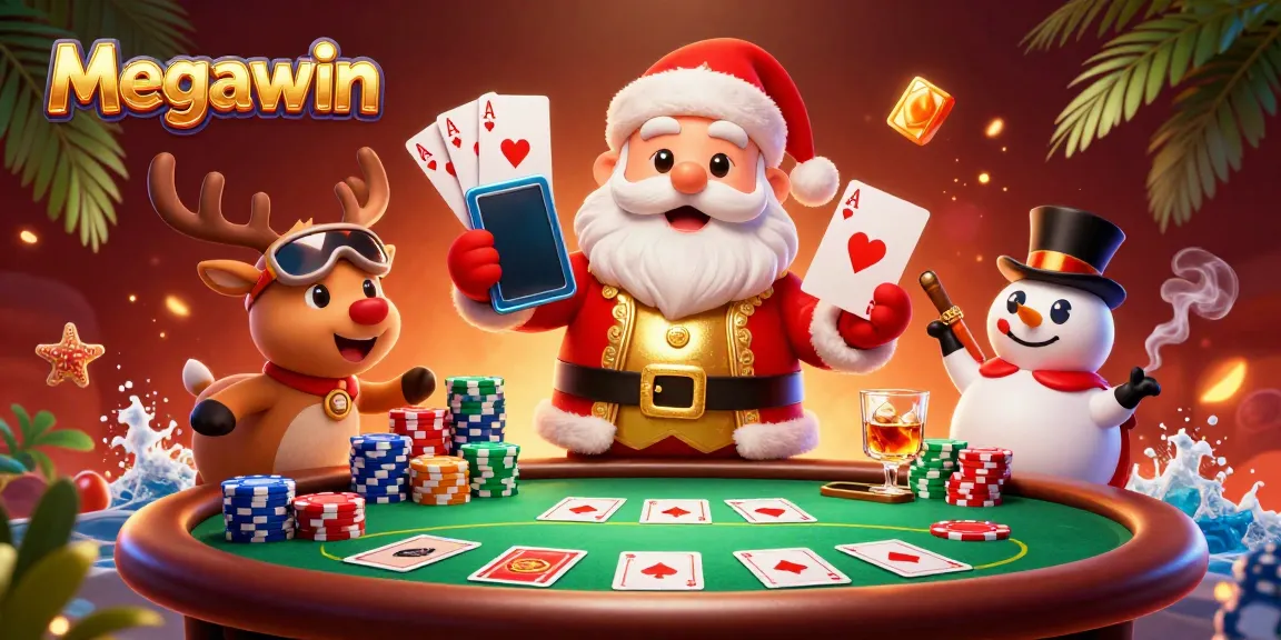 Permainan slot Megawin membawa keberuntungan dengan Santa Claus, rusa, dan manusia salju bersukacita.