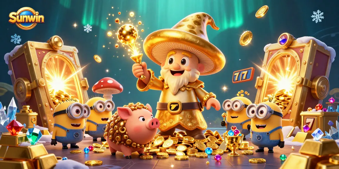 Experience thrilling winnings in the Sunwin online casino with dynamic slot reels and treasures.