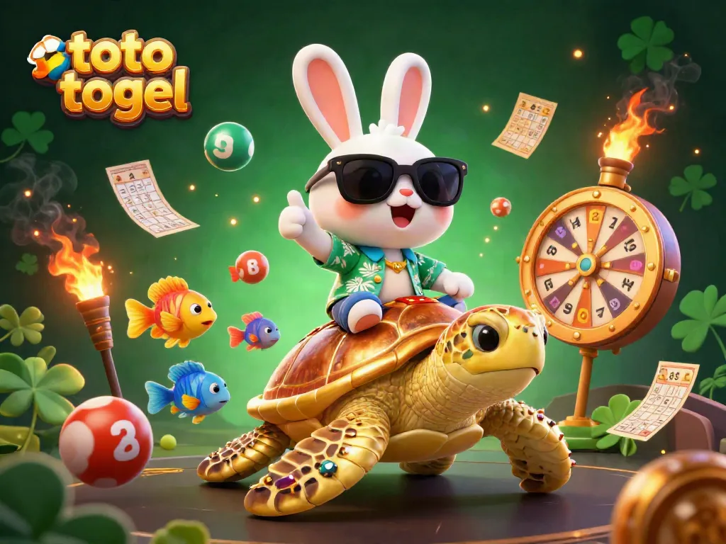Engage in thrilling toto togel action with cute characters amid vibrant gaming elements.