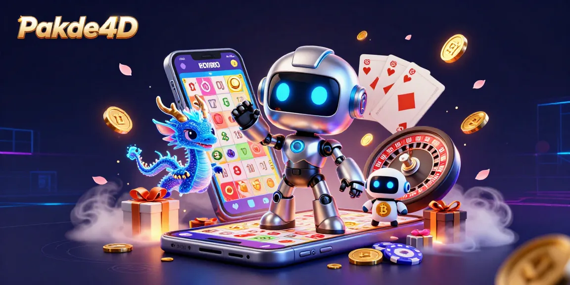 Engage with Pakde4D: vibrant 3D illustration showcasing interactive bingo gaming with neon elements.
