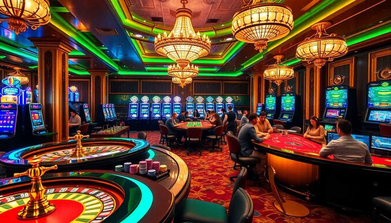Betting on exciting games at 88i with vibrant visuals of roulette and poker tables.