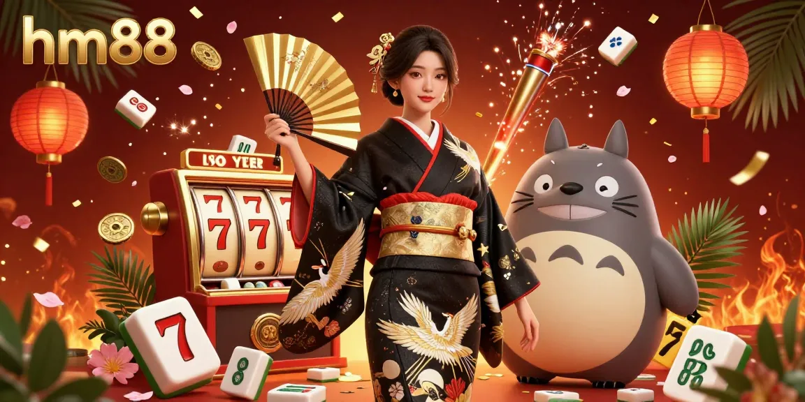 Experience the excitement of hm88 online gaming with dynamic elements, vibrant characters, and rich casino visuals in this immersive 3D illustration.