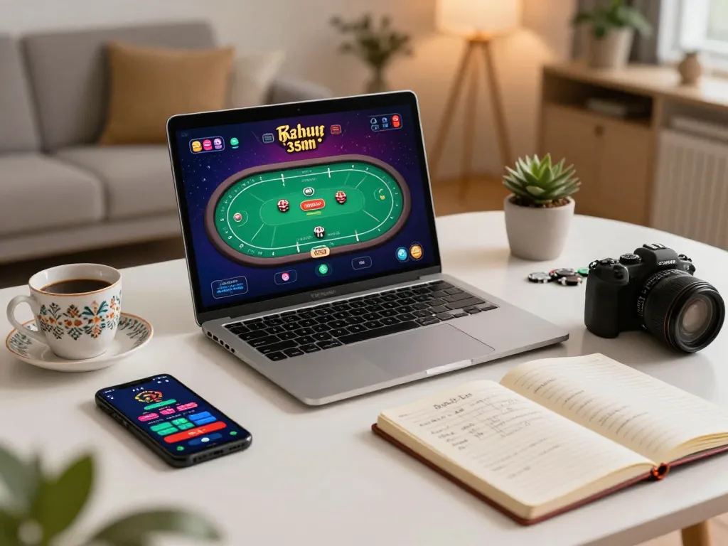 GG88 player engaging with an online casino game at home, showcasing excitement and strategic play.