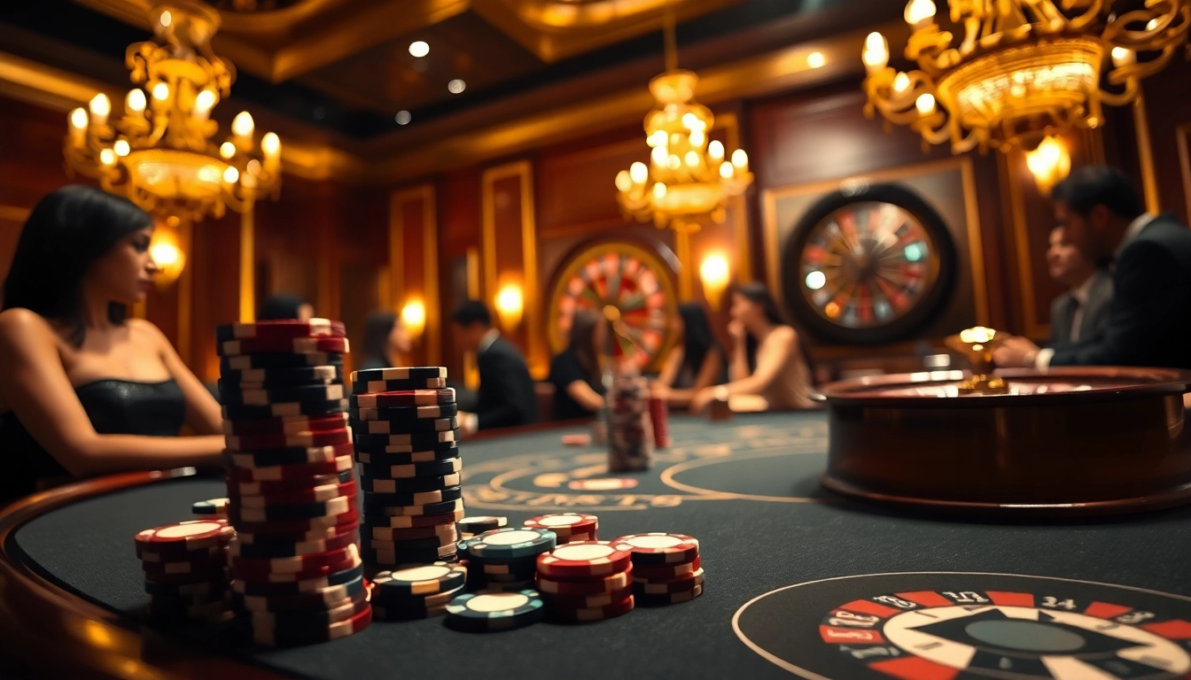Experience the excitement of new888 as players engage at a high-stakes poker table in a luxurious casino.