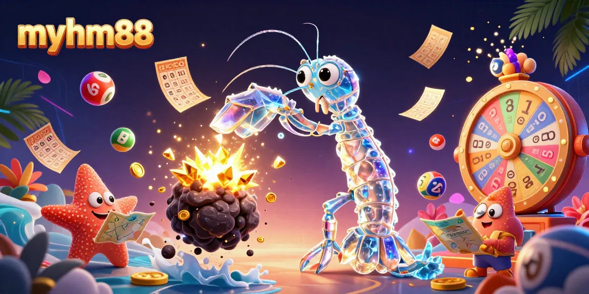 Engage with exciting gameplay at myhm88, featuring a vibrant cosmic scene filled with dynamic lottery elements.