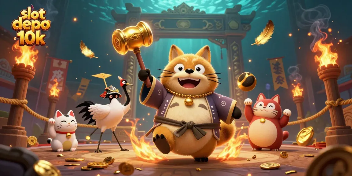 Experience the thrill of slot depo 10k with colorful characters and dynamic casino elements.