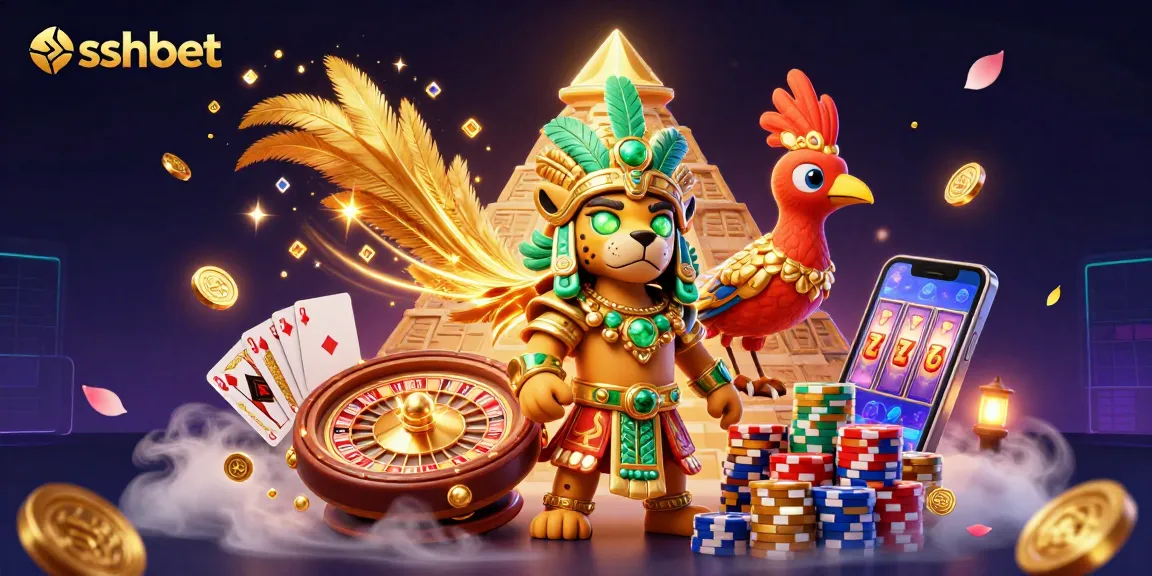 Experience thrilling gaming moments at sshbet through this vibrant 3D casino illustration.