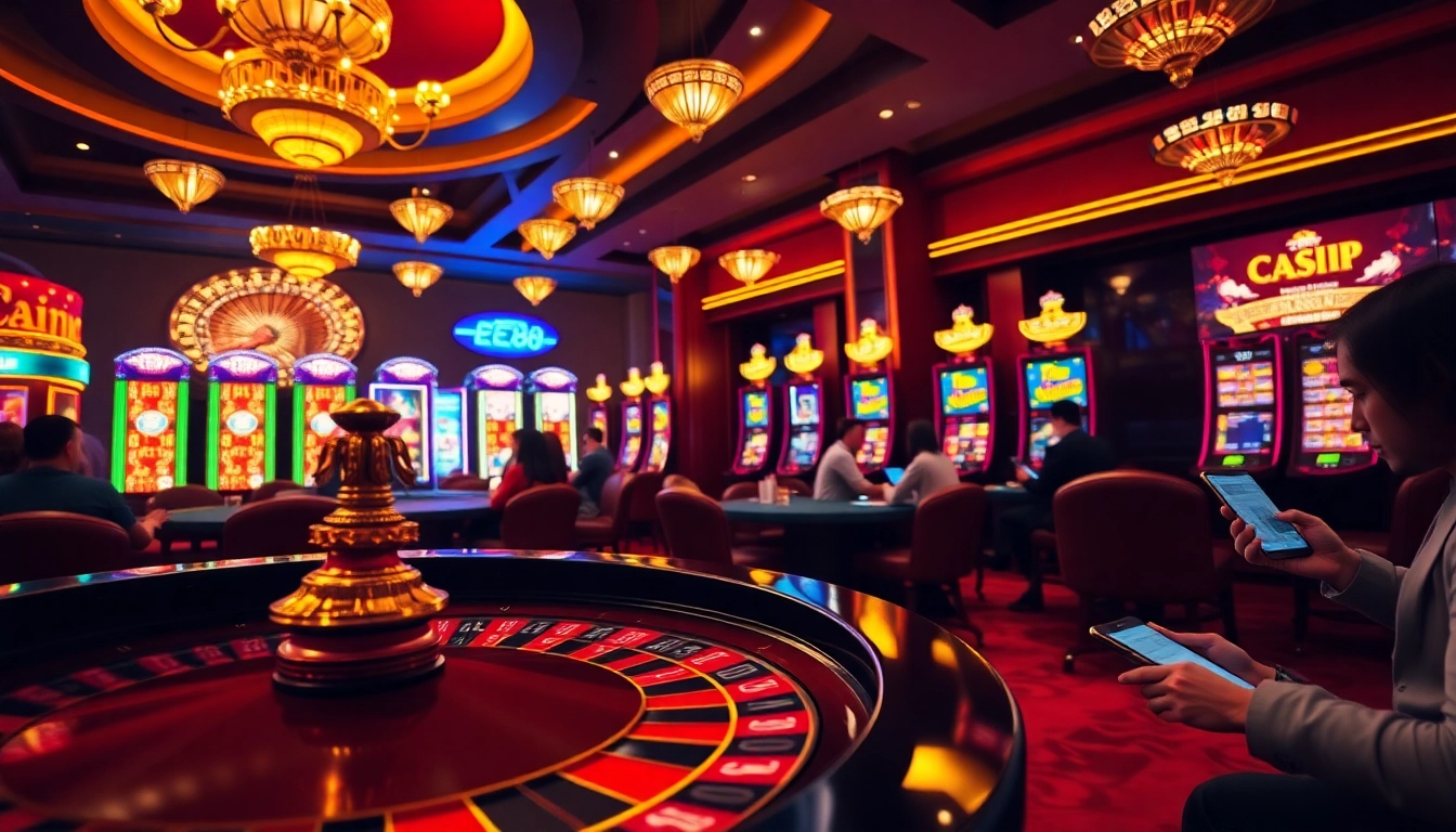 Experience the thrill of EE88 with vibrant casino action featuring roulette and poker chips.