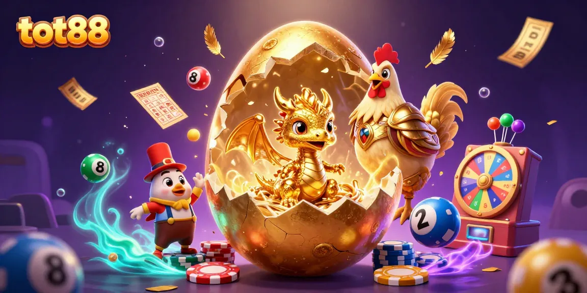 tot88 shines as a baby dragon reveals treasures amidst a vibrant casino backdrop.