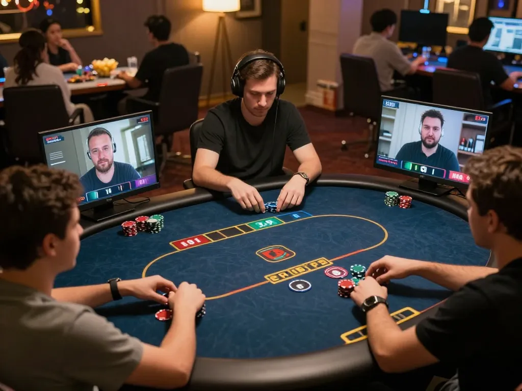 IWIN online poker gaming interface with vibrant avatars and interactive chat.
