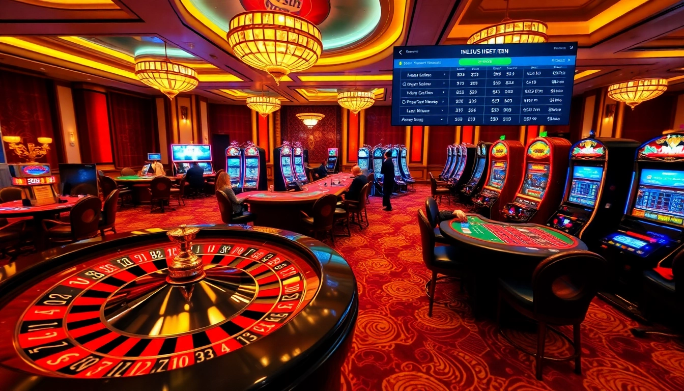 Experience thrilling gameplay at https://i9bet.ren/ with a vibrant casino atmosphere, roulette, and poker tables.