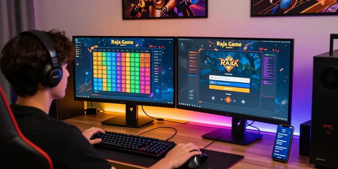 Raja Game login scene with a user engaging in an immersive online gaming setup