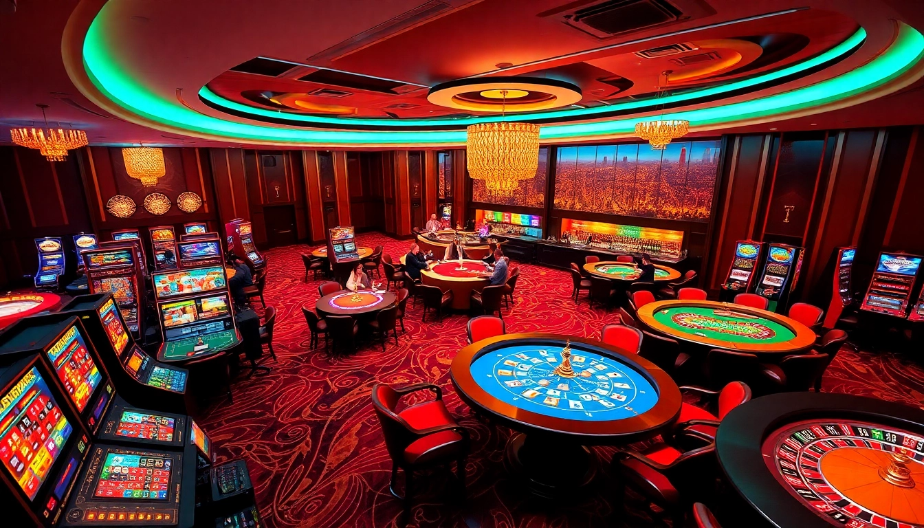 Engaging gamblers at 88xx.com in a vibrant casino atmosphere filled with roulette wheels and poker tables.