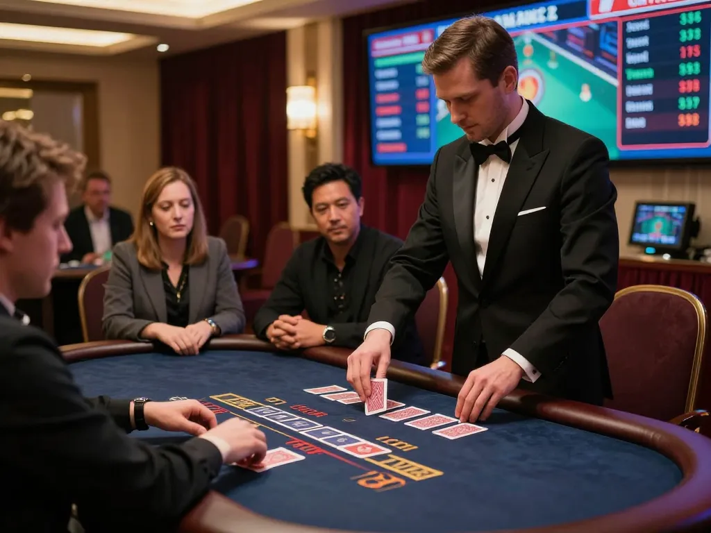 Players interacting in a live dealer game on MM88's online platform, showcasing engaging gameplay.
