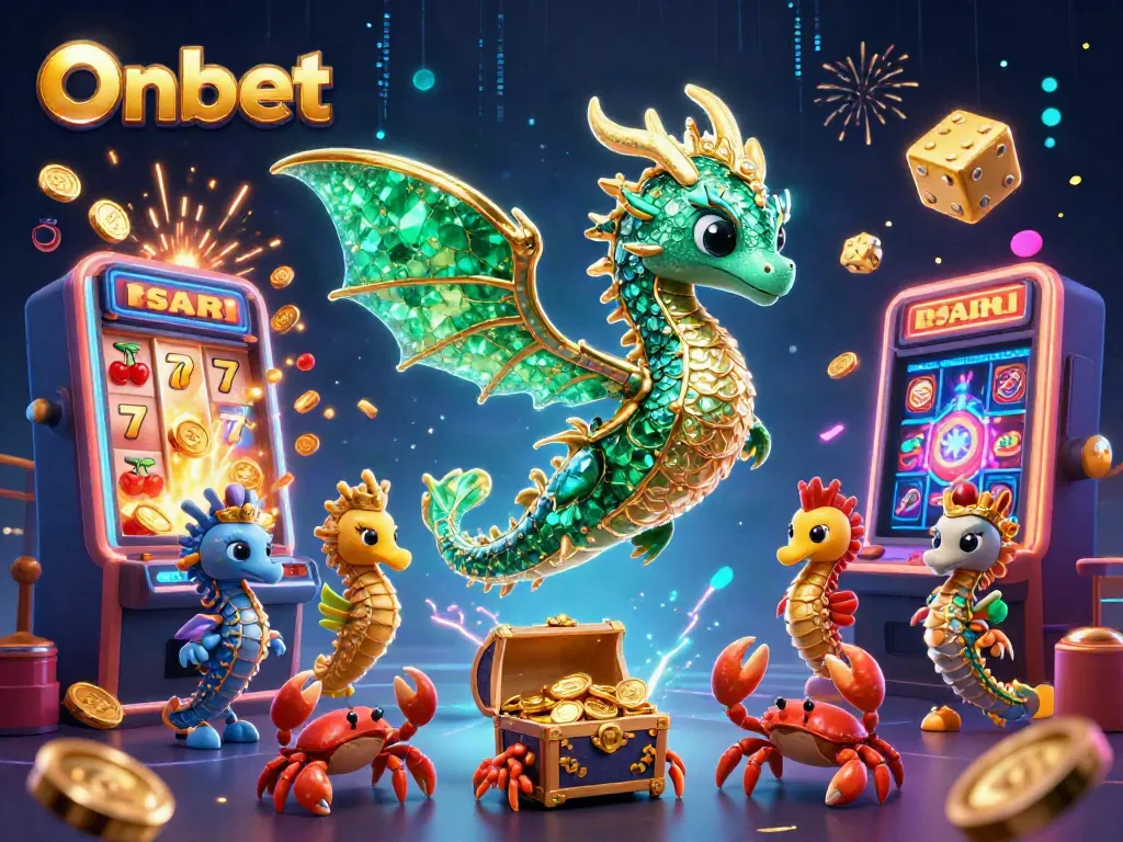 Experience thrilling gameplay with Onbet's enchanting 3D casino scene featuring epic wins and dynamic action.