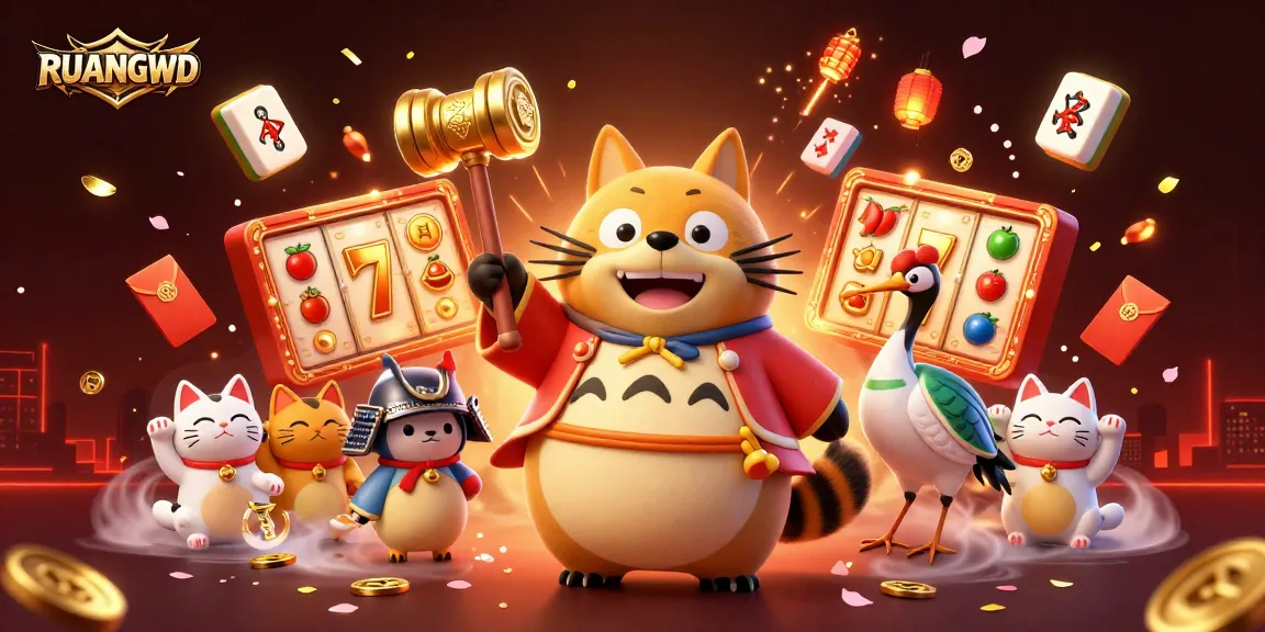 Engage with RUANGWD by winning big at slot games in an exciting, colorful 3D casino scene.