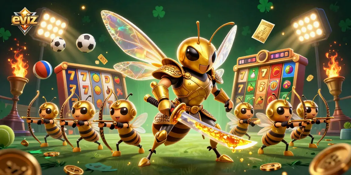 eviz offers a dynamic 3D casino world with slots, sports elements, and golden visuals.