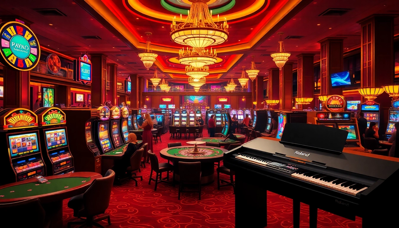Experience excitement at a casino with the Roland GO 88-key digital piano enhancing the atmosphere.
