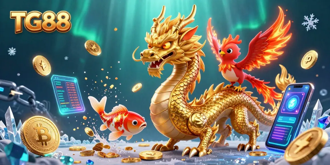 Engage with TG88's thrilling gaming world, featuring a legendary dragon and fortune amidst gold.