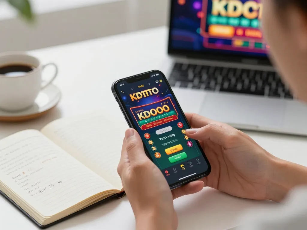 KDTOTO app displayed on smartphone during engaging online gaming session