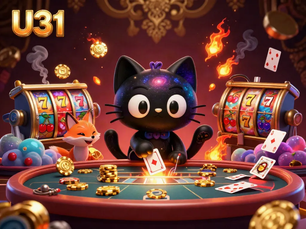 Experience the thrilling U31 casino action with vibrant gaming elements and vivid characters.