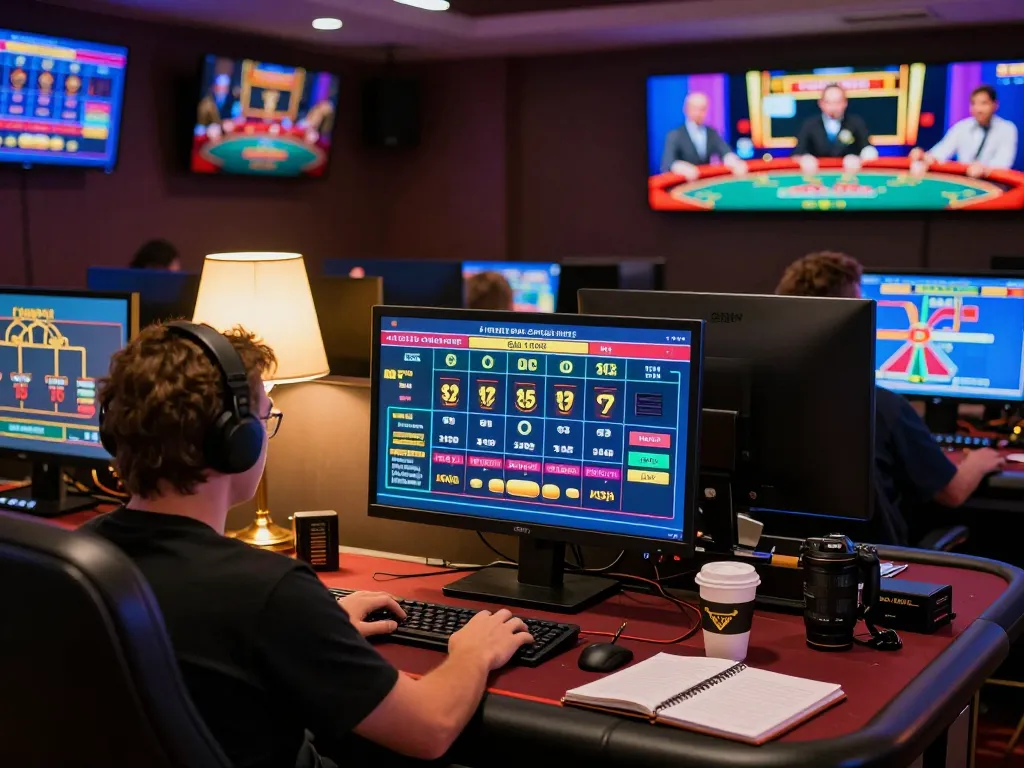 Engaging online gaming session on vipwin platform with live dealer, vibrant slot games visible
