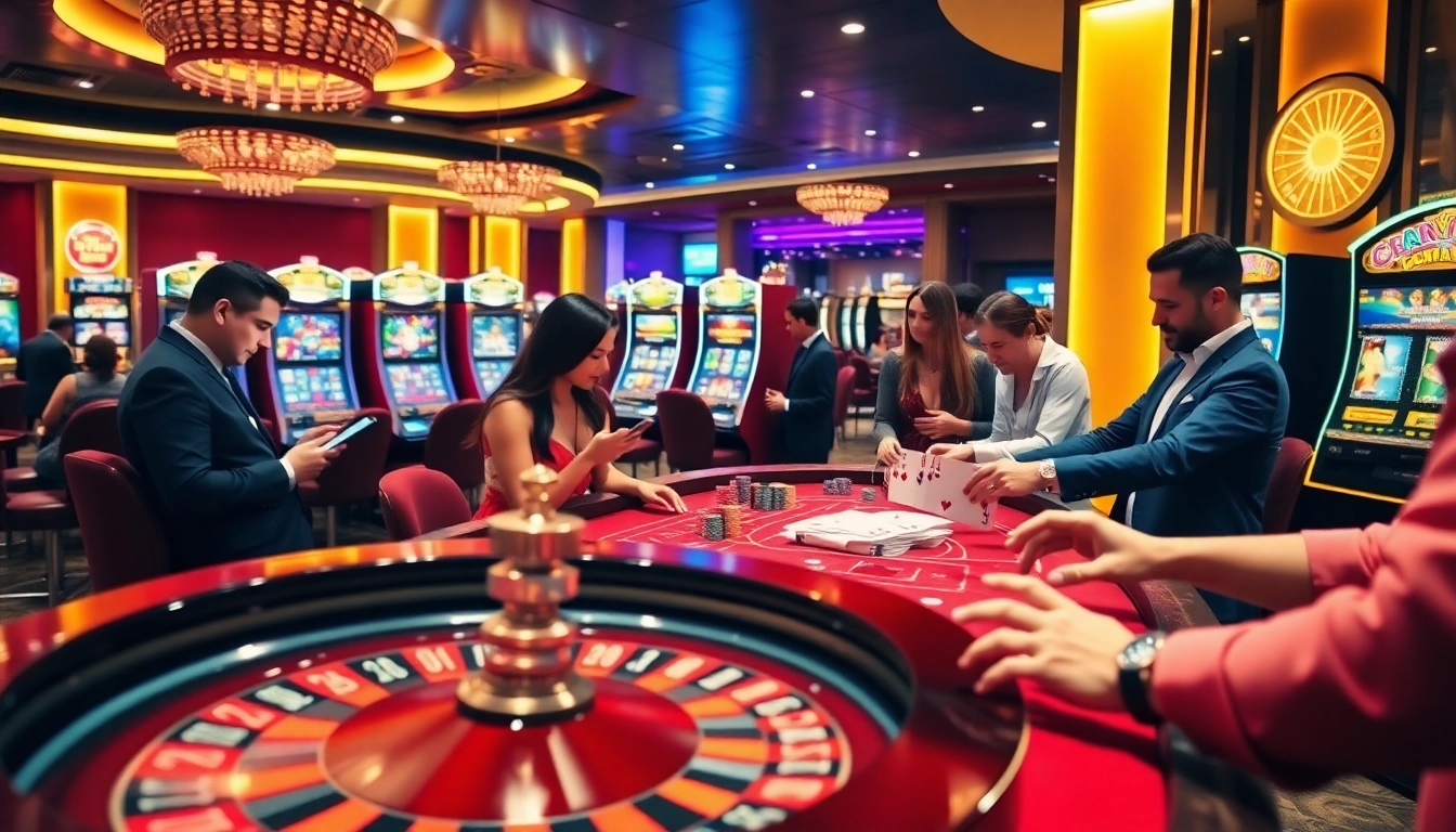 Engage in thrilling gameplay at https://23wini.online with vibrant casino scenes of roulette and poker chips.